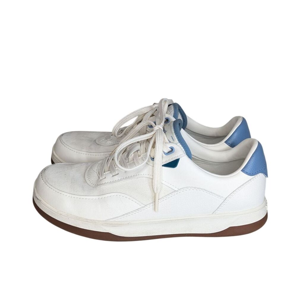 Vessi Courtside Classic Women’s Size 9 Shoes White Tidal Blue Preowned Stains